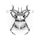 cockroach and trashcan cartoon tattoo design idea