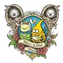 adventure time theme with text "I will be here always, and always be for you"  tattoo design idea