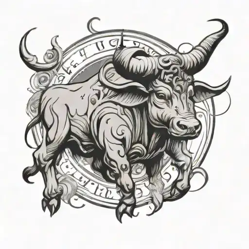 Zodiac sign Taurus, month May, year of birth 1997 tattoo design idea