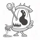 aliens smoking joint flying ufo tattoo design idea