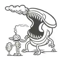 aliens smoking joint flying ufo tattoo design idea