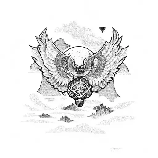 flying torogoz over playa el tunco with Salvador de mundo tattoo design idea