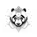 warrior panda tattoo design idea
