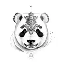 warrior panda tattoo design idea