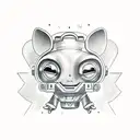 cute astronuat holding ray gun full body tattoo design idea