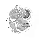 sol y luna tattoo design idea