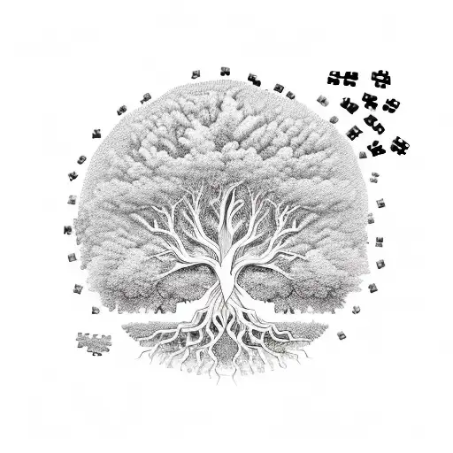 Tree Of Life With Puzzle tattoo design idea