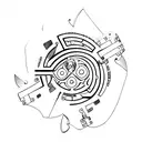 Crying Puzzle tattoo design idea