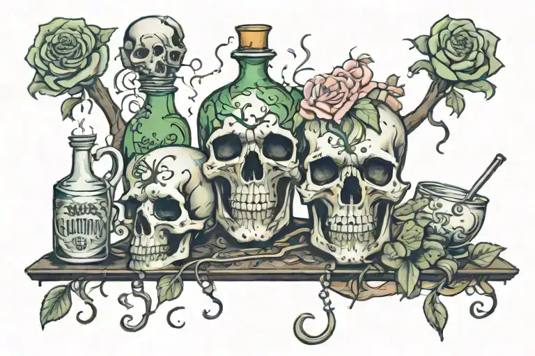 we drink the poison our minds pour for us and wonder why we feel so sick tattoo design idea