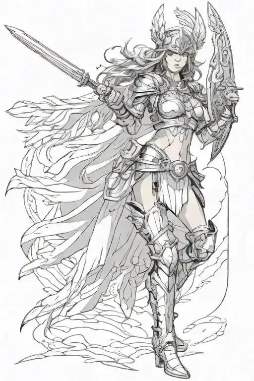 Valkyrie warrior tattoo design idea