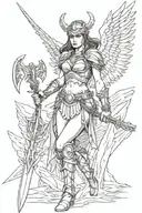 Valkyrie warrior tattoo design idea