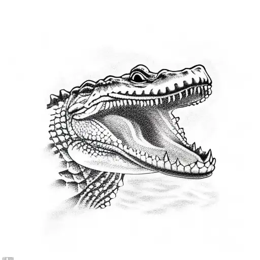 Alligator underwater tattoo design idea