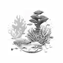 underwater scenery sleeve tattoo design idea