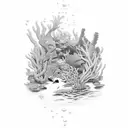 underwater scenery sleeve tattoo design idea