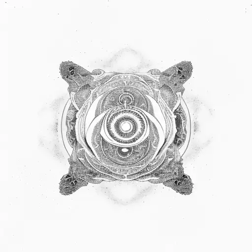 A cosmic serpent forming a yin-yang symbol, symbolizing the balance of strength and astrology tattoo design idea