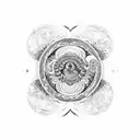 A cosmic serpent forming a yin-yang symbol, symbolizing the balance of strength and astrology tattoo design idea