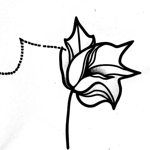 Tulip and maple leaf tattoo design idea