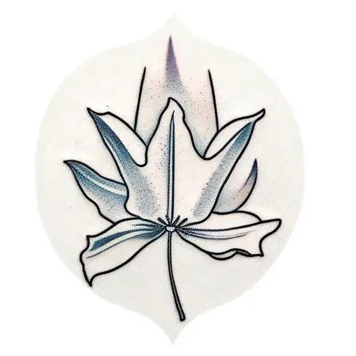 Tulip and maple leaf tattoo design idea