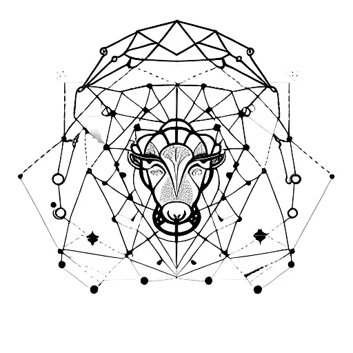 Constellation of aries tattoo design idea