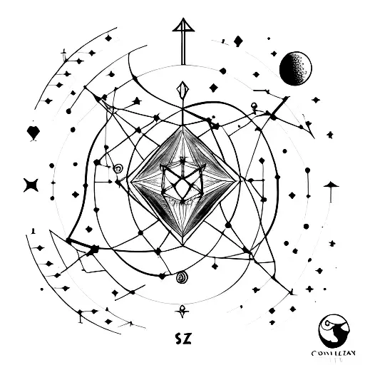 Constellation aries and capricorn tattoo design idea