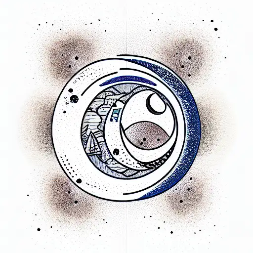 Moon tattoo design idea