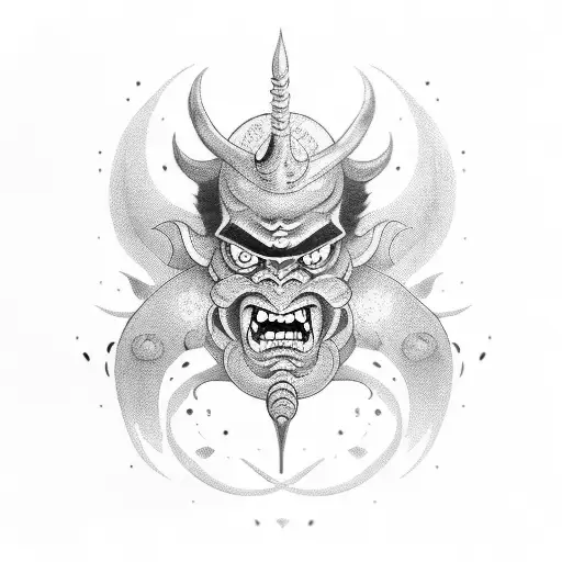 mascara oni tattoo design idea