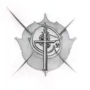 Catholic medieval  tattoo design idea