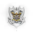 Catholic medieval  tattoo design idea