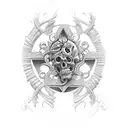 Catholic medieval  tattoo design idea