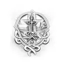 Catholic medieval  tattoo design idea