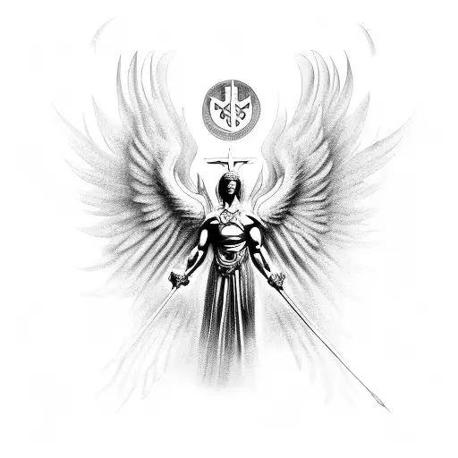 archangel michael tattoo design idea