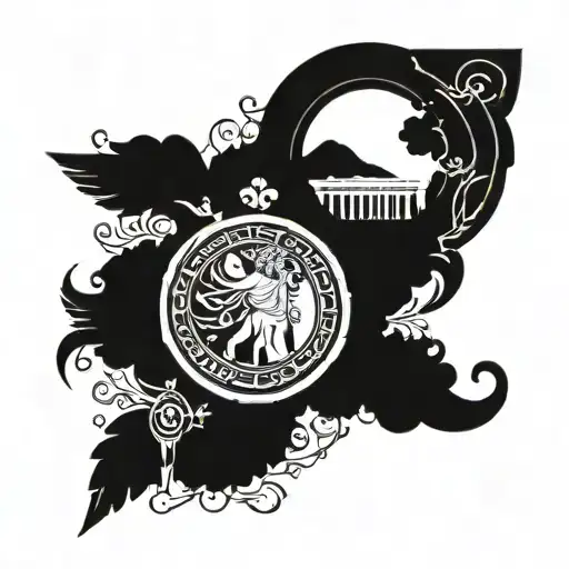 ancient greece minimalism tattoo design idea