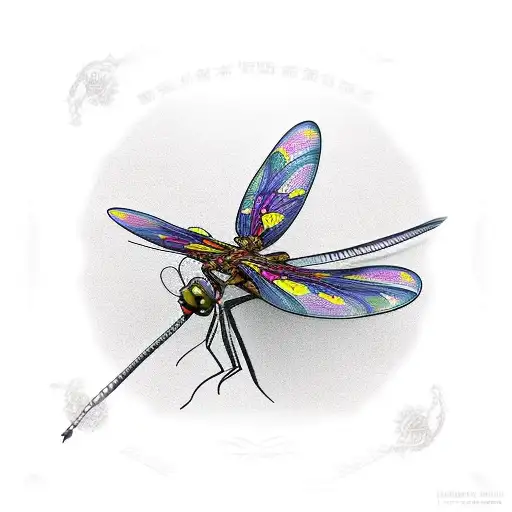 memorial dragon fly with the date 1960-2024 tattoo design idea