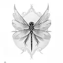 memorial dragon fly with the date 1960-2024 tattoo design idea