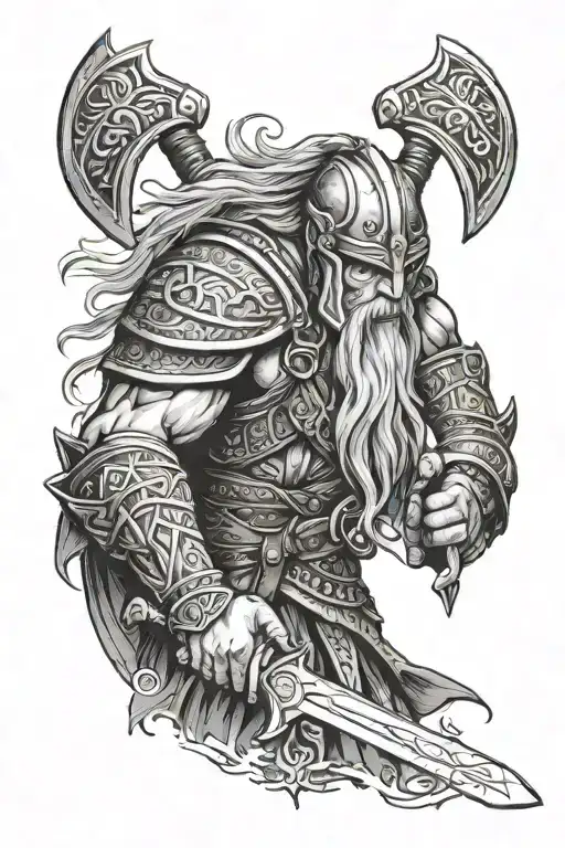 viking warrior tattoo design idea