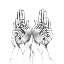 praying hands tattoo design idea