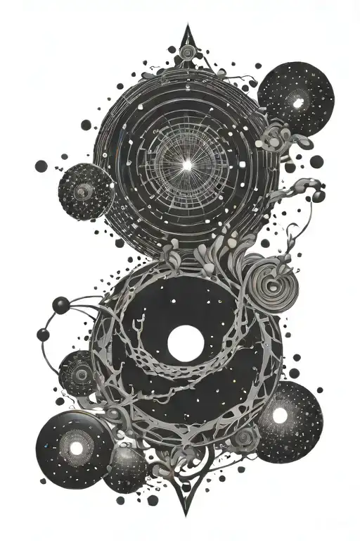 Space black hole tattoo design idea