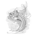 Koi Fish with dragons tattoo design idea