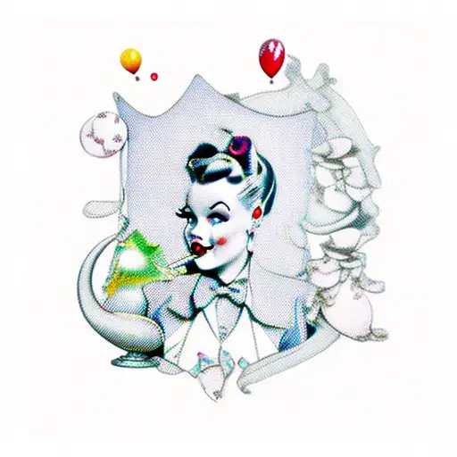 pinup alice in wonderland  tattoo design idea
