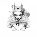 alice in wonderland dark tattoo design idea