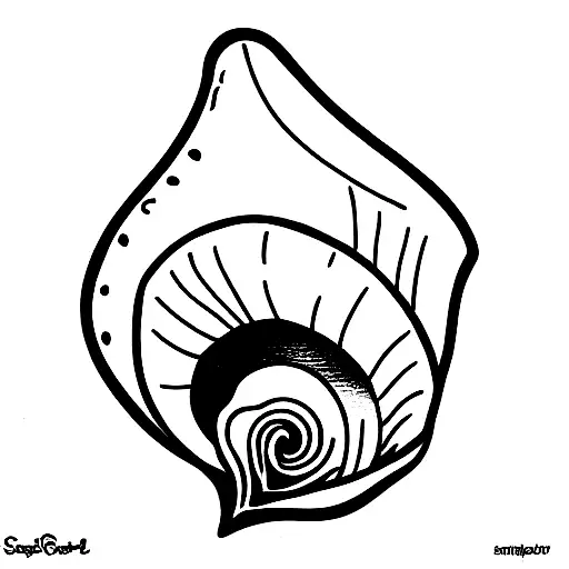 conch shell from spongebob tattoo design idea