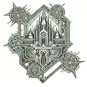 castle tattoo design idea