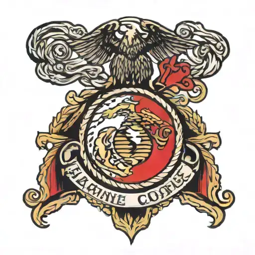 marine corps, 1st mardiv tattoo design idea