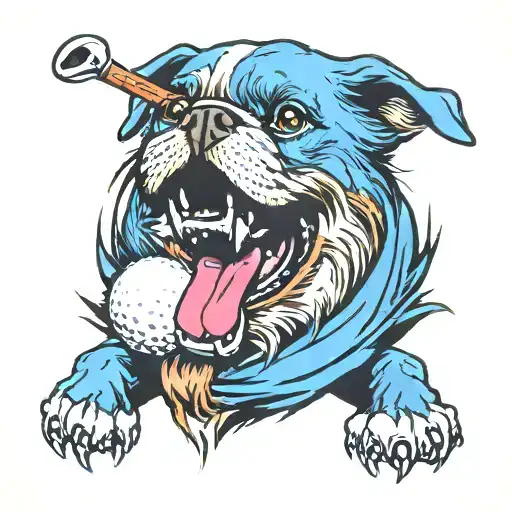 golf ball, dog, fucking time" tattoo design idea