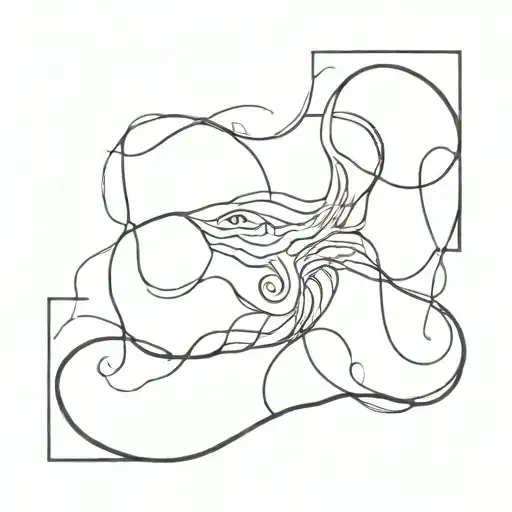 when you look into the abyss it looks back at you and smiles tattoo design idea