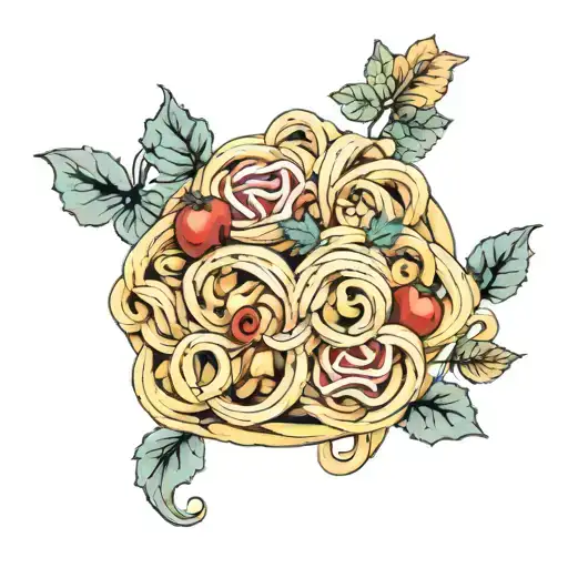 pasta shaped like tattoo design idea