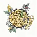 pasta shaped like tattoo design idea