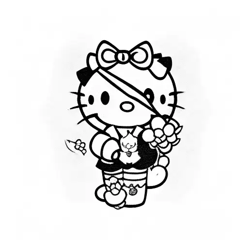 hello kitty kuromi  tattoo design idea