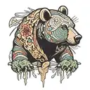 Kanye west bear tattoo design idea
