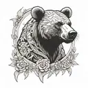Kanye west bear tattoo design idea